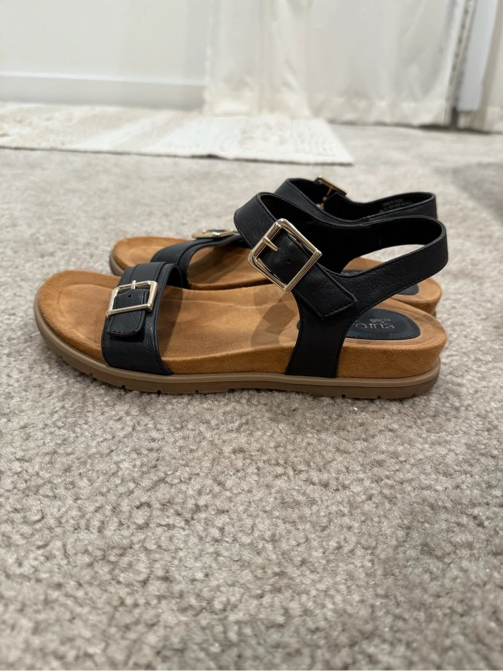 Eurosoft Women's Black Sandals size 8